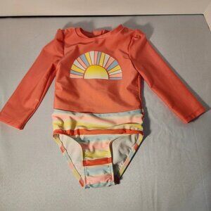 Cat & Jack Girls 1 Piece Swimsuit with Long Sleeves Size 18 Months